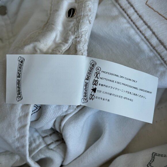 Chrome Hearts Levis White & Cheetah Cross Patch Jeans - Picture 5 of 6